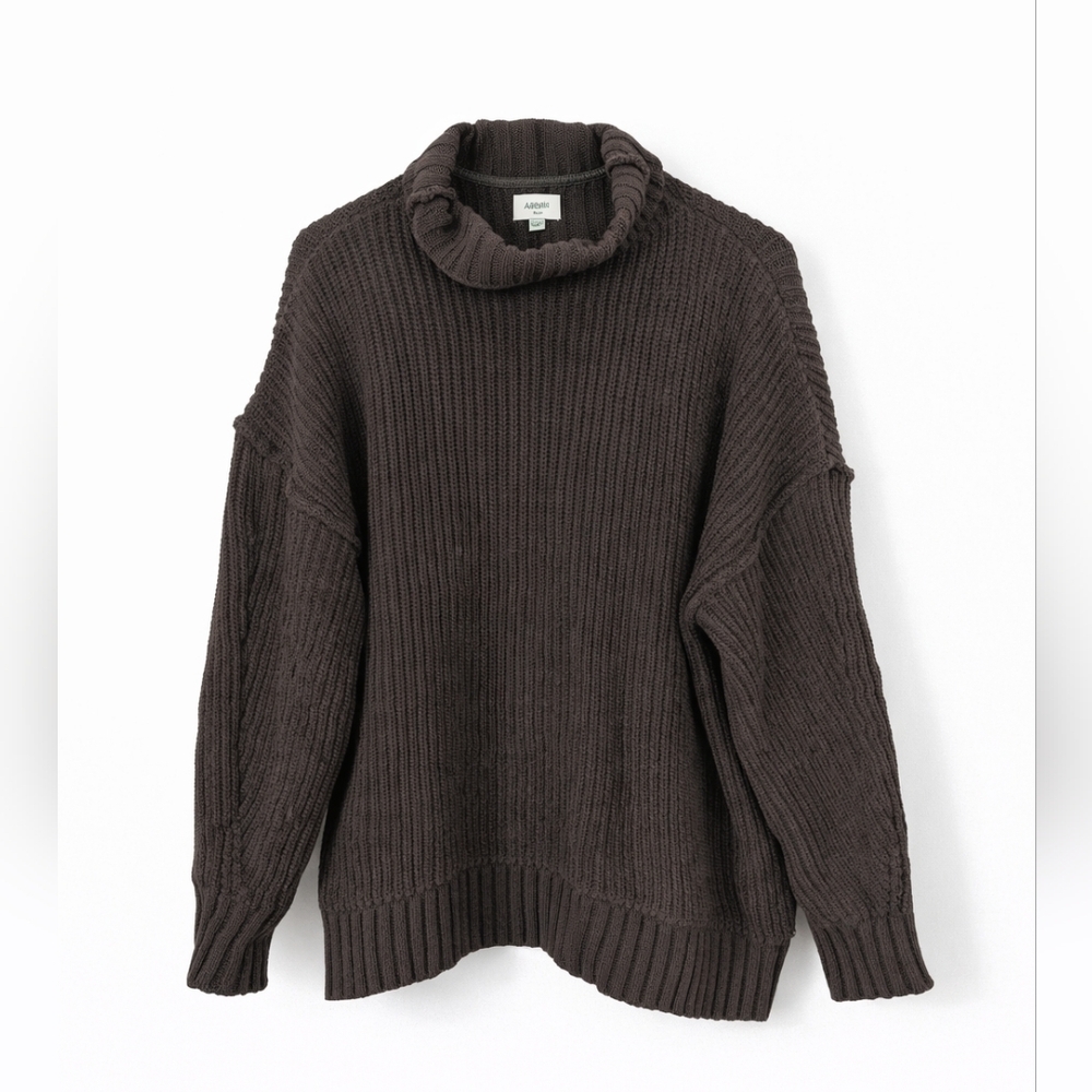 Aerie Oversized Chocolate Brown Knit Sweater, Women's Size XS